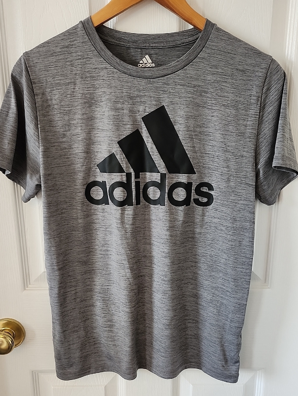adidas Heather Gray Short Sleeve Logo Tee